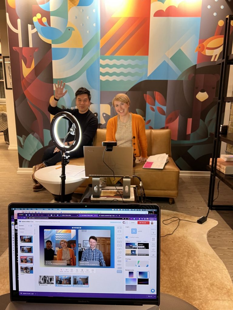 Richard Lee and Nat Korol recording a Hyphen Live session about B2B Web Design & UX.